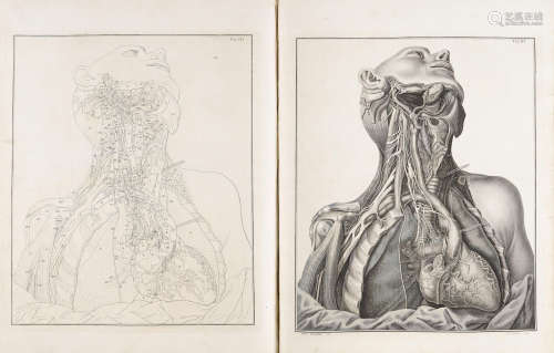 Tabulae neurologicae ad illustrandam historiam anatomicam cardiacorum nervorum, noni nervorum cerebri...  Pavia: B. Comini, 1794.  SCARPA, ANTONIO. 1752-1832.