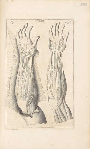 The Heart, and Its Use: with the Circulation Of the Blood, and the Parts of which this Sanguinary Mass is Made. [In:] BROWNE, JOHN. 1642-1702. Myographia Nova: or, a Graphical description of all Muscles in Humane Body. London: Thomas Milbourn for the author, 1697. [LOWER, RICHARD. 1631-1691.]