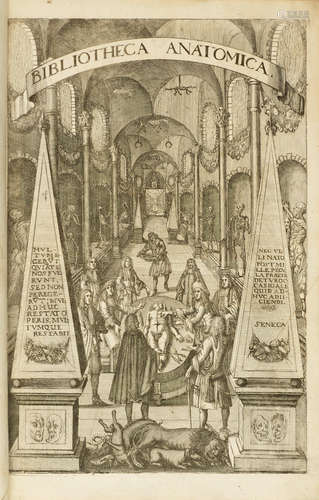 Bibliotheca anatomica; sive, recens in anatomia inventorum thesaurus locupletissimus.... Geneva: Jean-Antoine Chouet, 1685.  LE CLERC, DANIEL. 1652-1728; and JEAN JACQUES MANGET. 1652-1742.