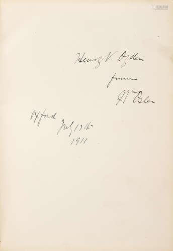 The Holy Bible: A Facsimile in a Reduced Size of the Authorized Version Published in the Year 1611 with an Introduction by A.W. Pollard and Illustrative Documents.  Oxford: University Press, 1911. OSLER PRESENTATION COPY.