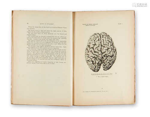 A Study of the Brains of Three Scholars: Granville Stanley Hall, Sir William Osler, and Edward Sylvester Morse. [Offprint from:] Journal of Comparative Neurology, volume 46, number 1, August 1915, Philadelphia: Wistar Instiute Press. [OSLER, WILLIAM. 1849-1919.] DONALDSON, HENRY H. 1857-1938; AND CANAVAN, MYRTELLE M. 1879-1953.