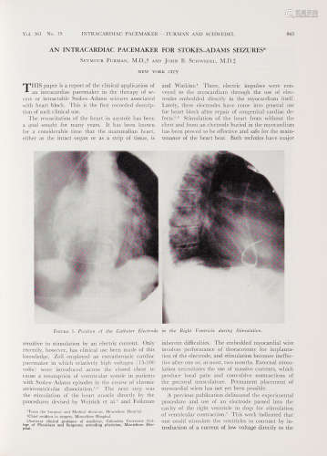 Archive of 55 items authored by these pioneers of cardiac pacemakers (41 autographed by Furman and/or Escher). PACEMAKERS. FURMAN, SEYMOUR. 1932-2006; DORIS ESCHER, ET. AL.