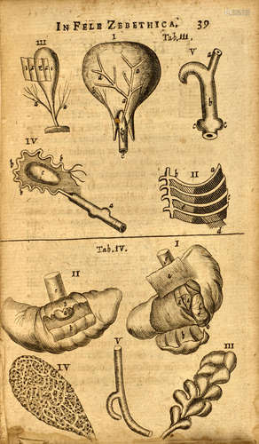 Observata anatomica in homine.... Leyden and Amsterdam: Gaasbeeck, 1674. BLASIUS, GERARD. 1627-1682.