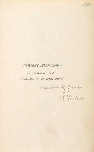 The Principles and Practice of Medicine. New York: D. Appleton and Company, 1905. OSLER, WILLIAM. 1849-1919.