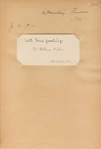 Thomas Sydenham (Masters of Medicine). New York: Longmans, Green & Co., 1900. OSLER PRESENTATION COPY. PAYNE, JOSEPH FRANK. 1840-1910.