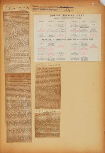 Papers and Discussions Upon Medical Topics. Scrapbook, containing approximately 200 items proofs, extracts, and clippings, [New York], 1883-1910.  THOMPSON, WILLIAM GILMAN.