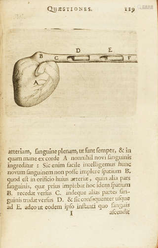 De motu cordis & circulatione sanguinis. In BEVERWIJK, JOHAN VAN. 1594-1647. Epistolicae quaestiones, cum doctorum responsis...., pp 118-149.  DESCARTES, RENE. 1596-1650.