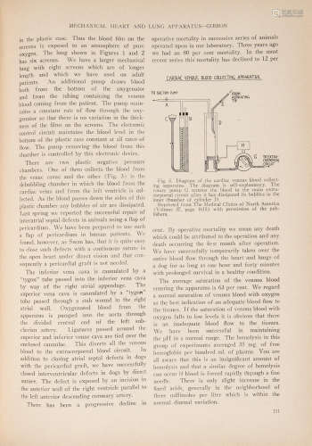 Archive of 8 items regarding Gibbon's development of the heart-lung machine, including: CARDIAC SURGERY. GIBBON, JOHN H., JR. 1903-1973.