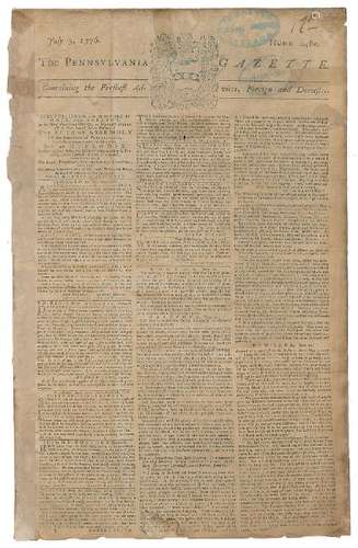 Declaration of Independence: Pennsylvania Gazette