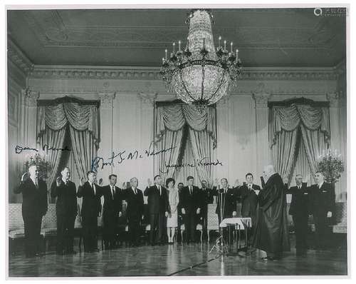 Jacqueline Kennedy, Dean Rusk, and Robert McNamara