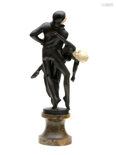 SIGNED BRONZE BY TERESZCZUK: A DANCING COUPLE