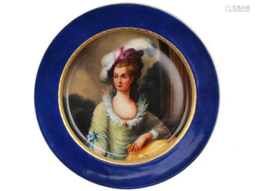 A GORGEOUS LIMOGES HAND PAINTED PLATE, FRANCE