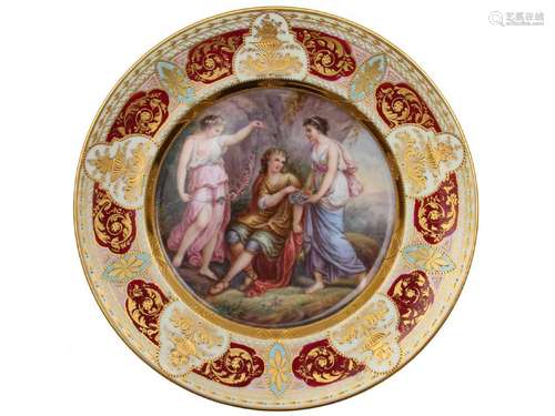 ROYAL VIENNA HAND PAINTED PORCELAIN CABINET PLATE