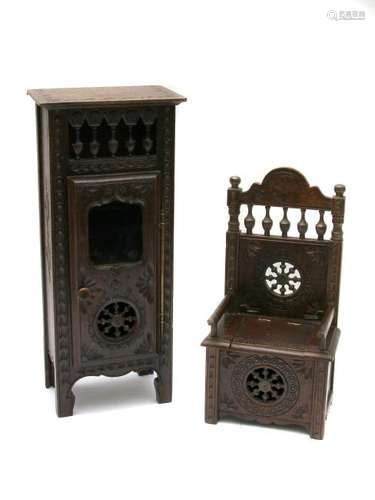 ART DECO MINIATURE BRETON STYLE WOODEN FURNITURE