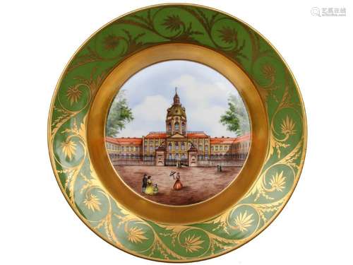 KPM PORCELAIN PLATE WITH CHARLOTTENBURG PALACE