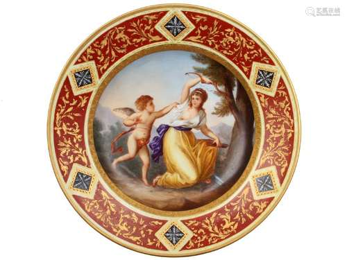 A CROWN VIENNA MARK PLATE WITH MYTHOLOGICAL SCENE