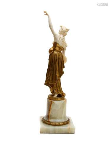 SIGNED GILT BRONZE FIGURINE BY CLADENBECK, BERLIN