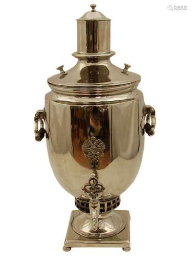 19 C ANTIQUE IMPERIAL RUSSIAN SILVER PLATE SAMOVAR