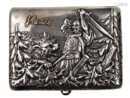 HEAVY RUSSIAN SILVER CIGARETTE CASE BY KUZMICHEV