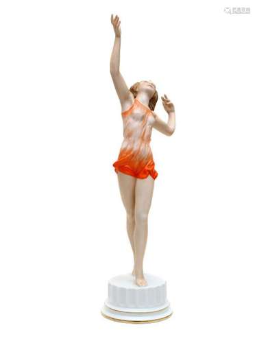 A ROSENTHAL PORCELAIN ART DECO FIGURINE: A DANCER