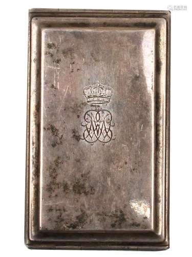 FRENCH SILVER BOX BY G. KELLER WITH ROYAL CREST