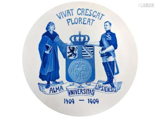 MEISSEN PORCELAIN VIVAT CRESCAT FLOREAT PLATE