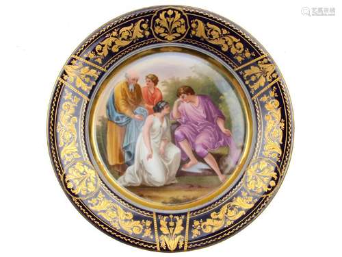 A ROYAL VIENNA PLATE CLEOPATRA & ALEXANDER