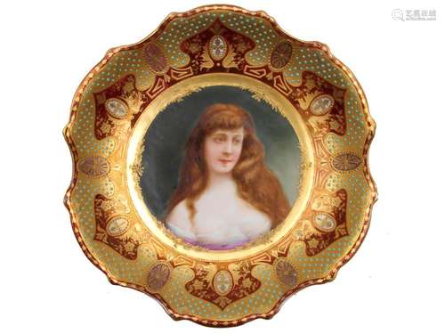 A ROYAL VIENNA PORTRAIT HAND PAINTED PLATE