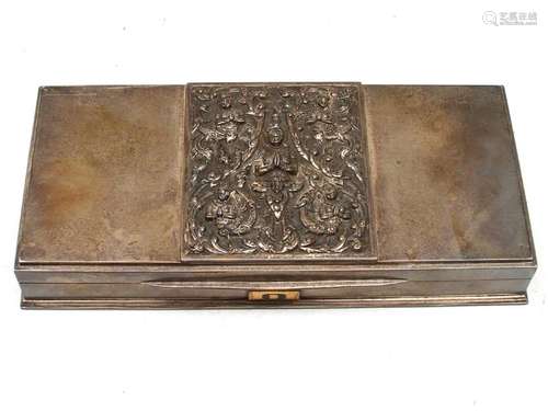 REPOUSSE SILVER BOX OR CIGARETTE CASE