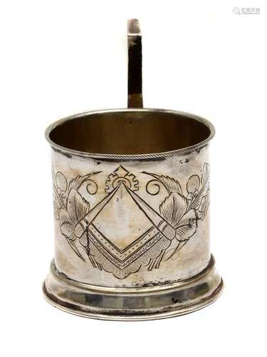 IMPERIAL RUSSIAN SILVER TEA GLASS HOLDER