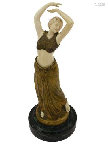 FRENCH BRONZE FEMALE FIGURE SIGNED BY T. SOMME