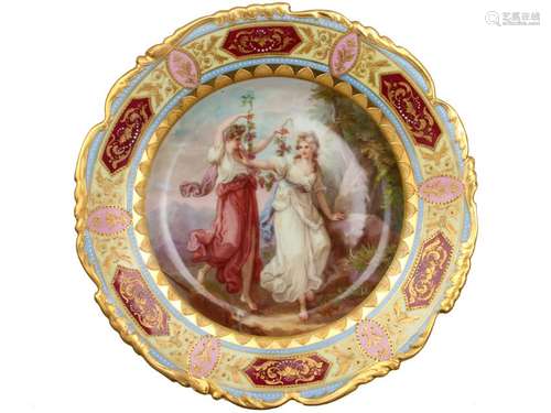 A FINE ROYAL VIENNA HAND PAINTED PORTRAIT PLATE