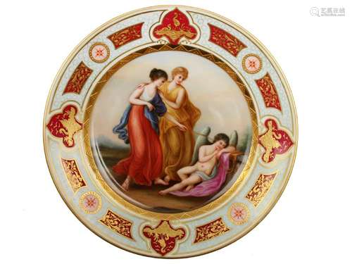 ROYAL VIENNA PLATE WITH SLEEPING CHERUB