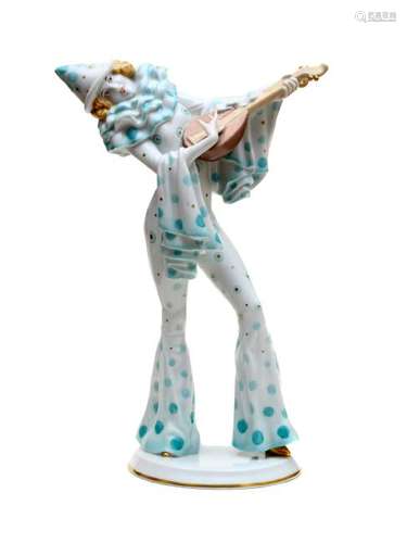 A ROSENTHAL PORCELAIN FIGURINE OF HARLEQUIN