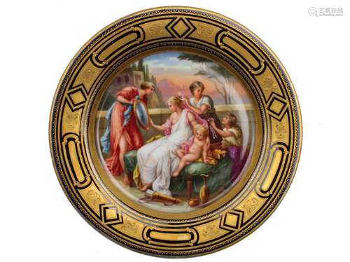 SPLENDID VIENNA PLATE MYTHOLOGICAL SCENE 19TH C.