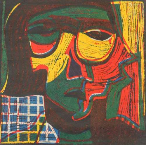 Piet wiegman (1930 - 1963), woodcut.