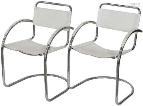 (2x) Chrome Design chairs.