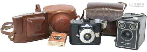 Collection of vintage photo cameras.