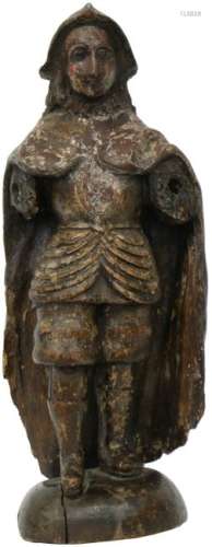 Wooden sculpture of a knight.