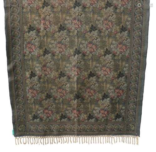 Jaquard woven table-wallcover with floral motifs.