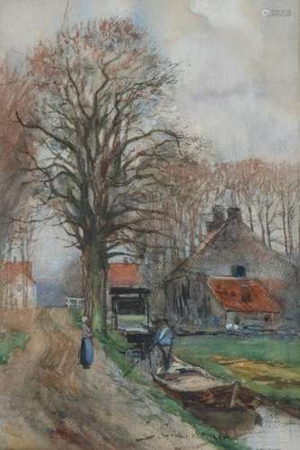 Dutch School, 20th Century, watercolour on paper.