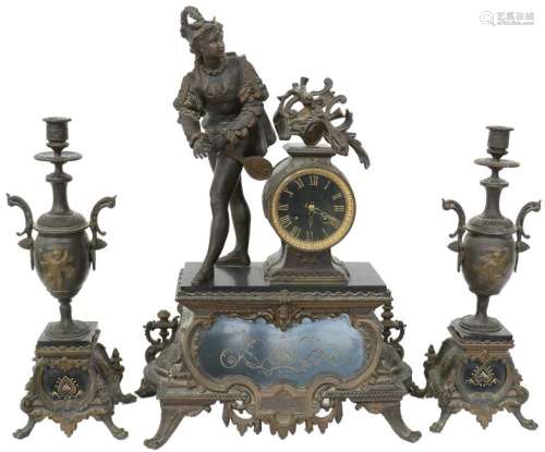 Mantle piece clock set.