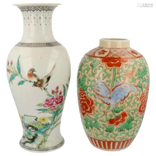 (2x) Ginger pot & vase.