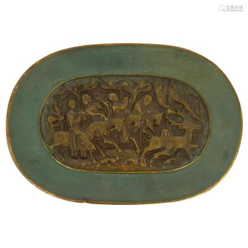 Bronze wall plate.