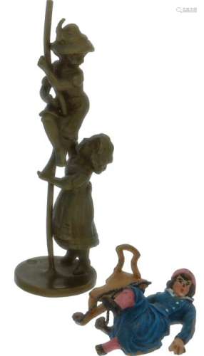 (2x) Miniatures bronze Fritz Bermann.