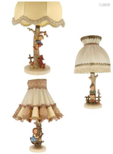 (3x) Pice lot of Hummel figurine Lamps.