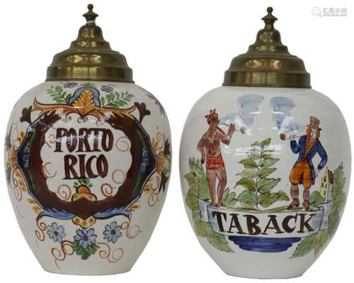 (2x) Tobacco jars.