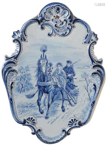 Delft blue wall plaque