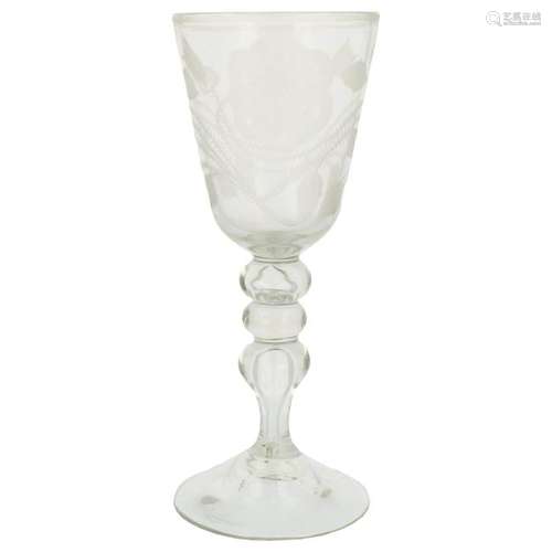 Wine glass with cut decorations