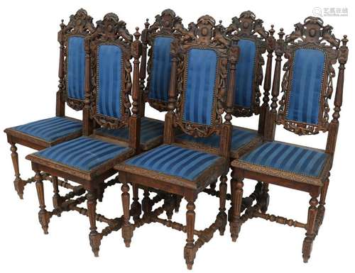 (6) -Piece set of dining room chairs.